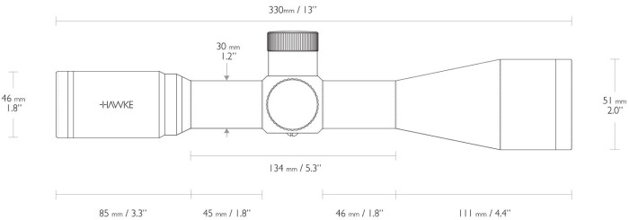 Приціл Hawke Airmax 10x44 SF, 30 mm, сітка AMX IR з підсвічуванням 