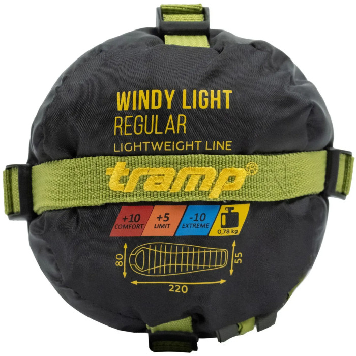 Спальний мішок Tramp Windy Light кокон лівий olive 220/80-55 UTRS-055 