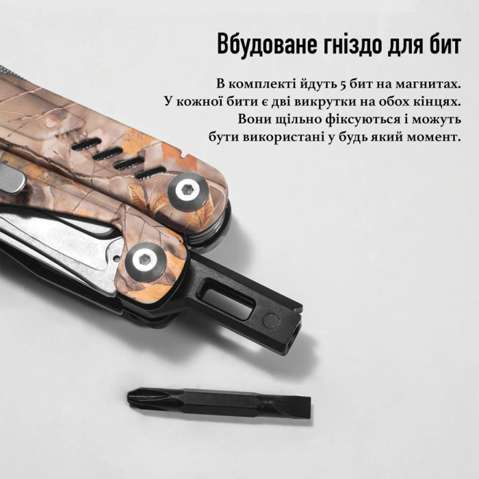 Мультитул професійний UAD ForestPro 19 інструментів Камуфляж 420/440 
