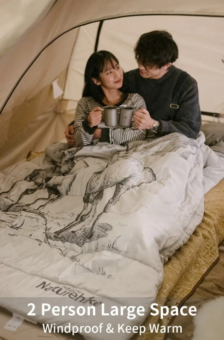 Спальний мішок двомісний із подушками Naturehike NH21MSD06, зелений 