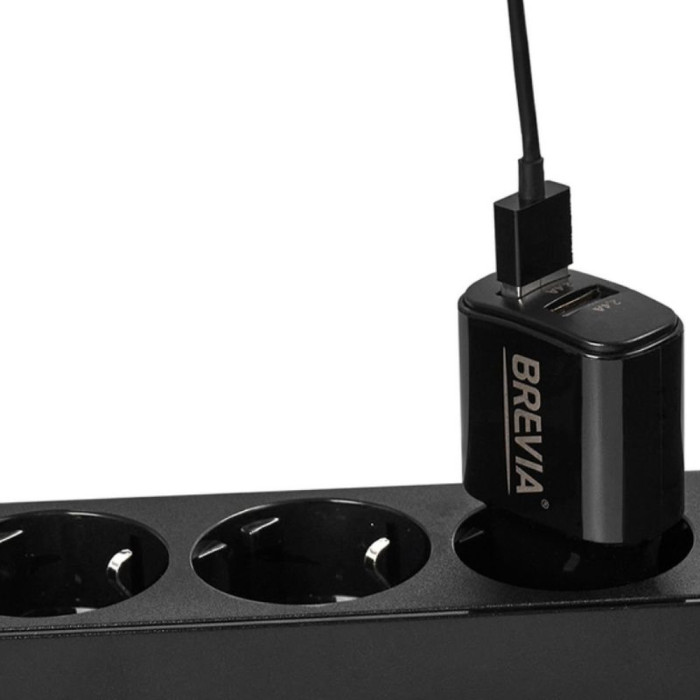 Мережевий зарядний пристрій Brevia ePower 12W 2xUSB-A + Cable USB-A to Lightning 1m 