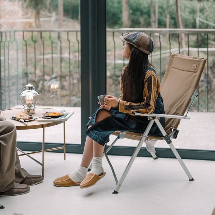 Крісло складане Naturehike CNH22JU059, алюміній, коричневe 