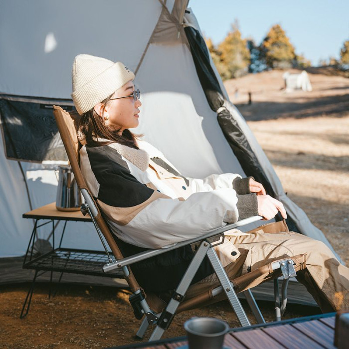 Крісло складане Naturehike CNH22JU059, алюміній, коричневe 