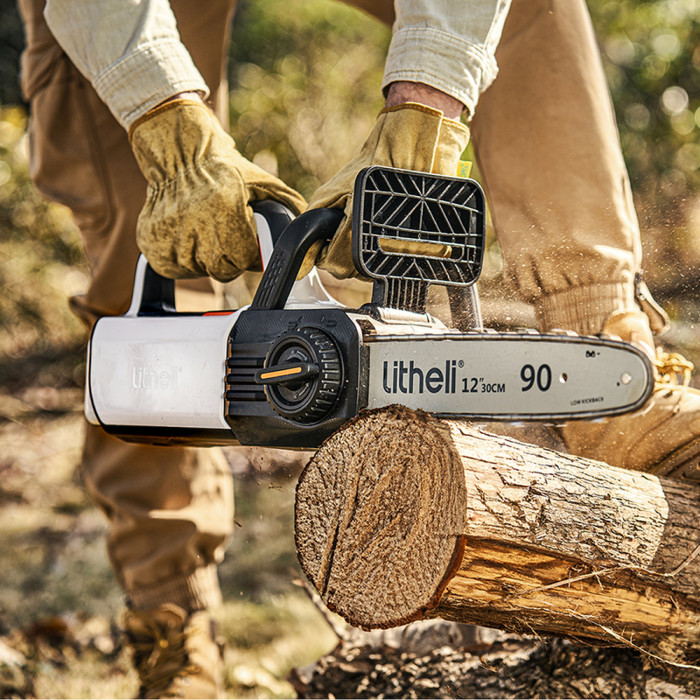 Акумуляторна ланцюгова пила Litheli, живлення від павербанку (2 шт УМБ Litheli Power Bank 10000 mAh, 45 W, 2А в комплекті) 