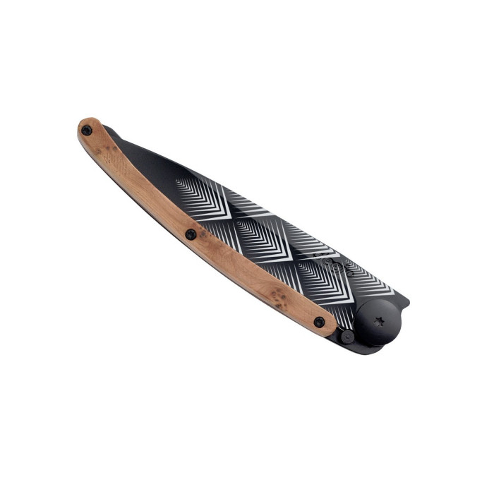 Ніж Дерево Deejo Tattoo Чорне 37 г, ялівець, "Арт-деко" 