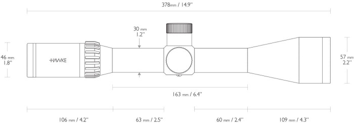 Приціл Hawke Airmax 30 FFP 6-24х50 SF, сітка AMX IR з підсвічуванням, 30 мм 