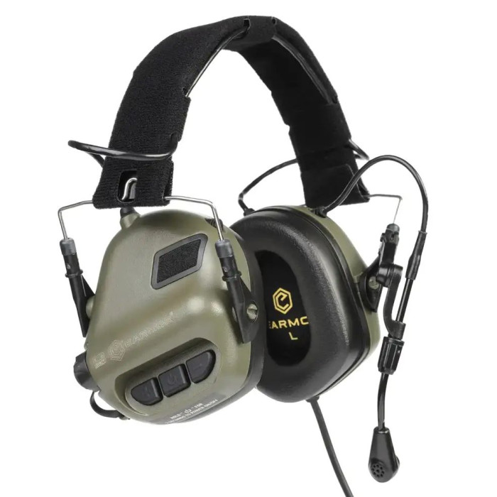 Активні навушники Earmor M32, з тримачем на голову (Мікрофон) green 