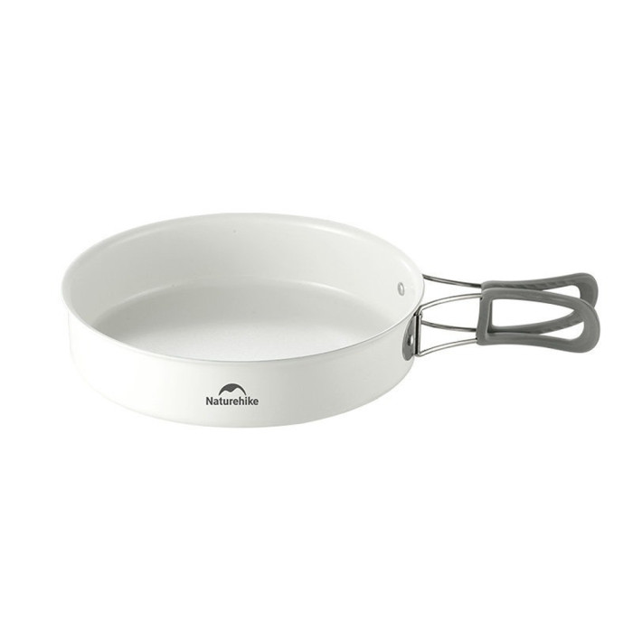 Сковорідка зі складаною ручкою Naturehike CNK2450CF013, 17,5 см, алюміній, біла 