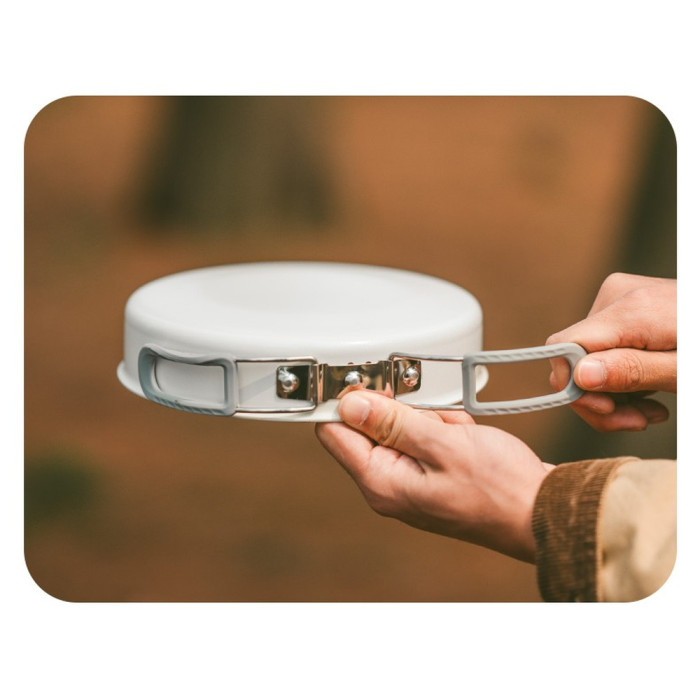 Сковорідка зі складаною ручкою Naturehike CNK2450CF013, 17,5 см, алюміній, біла 