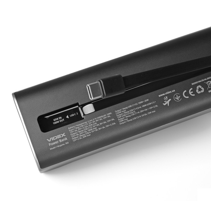 Повербанк 20000mAh VIDEX VPB-366 PD100W Grey