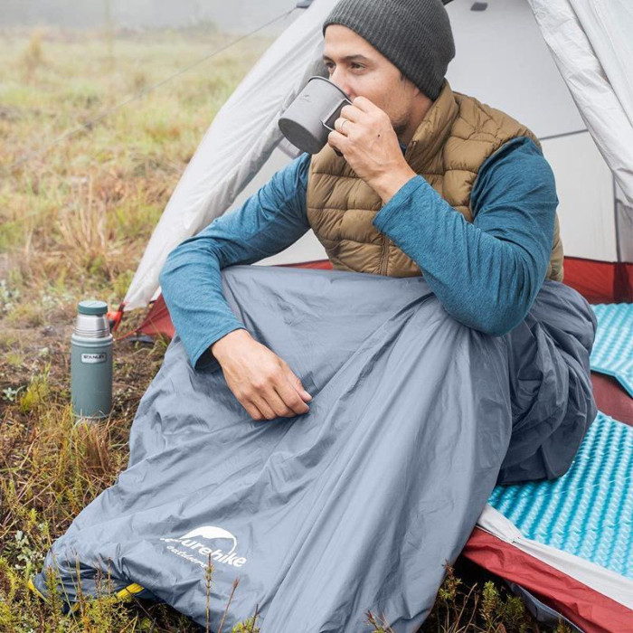 Спальник надлегкий Naturehike Summer LW180 NH21MSD09 лівий, (15°C), p-p XL, зелений 