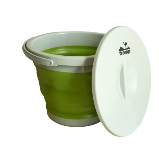 Відро Tramp складне силіконове з кришкою 5л olive 