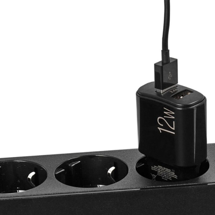 Мережевий зарядний пристрій Brevia ePower 12W 2xUSB-A + Cable USB-A to USB-C 1m 