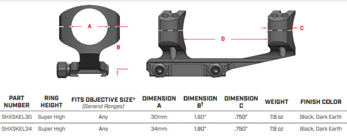 Кріплення-моноблок Warne X-Skeleton Mount. d - 30 мм. Super High. Weaver/Picatinny 