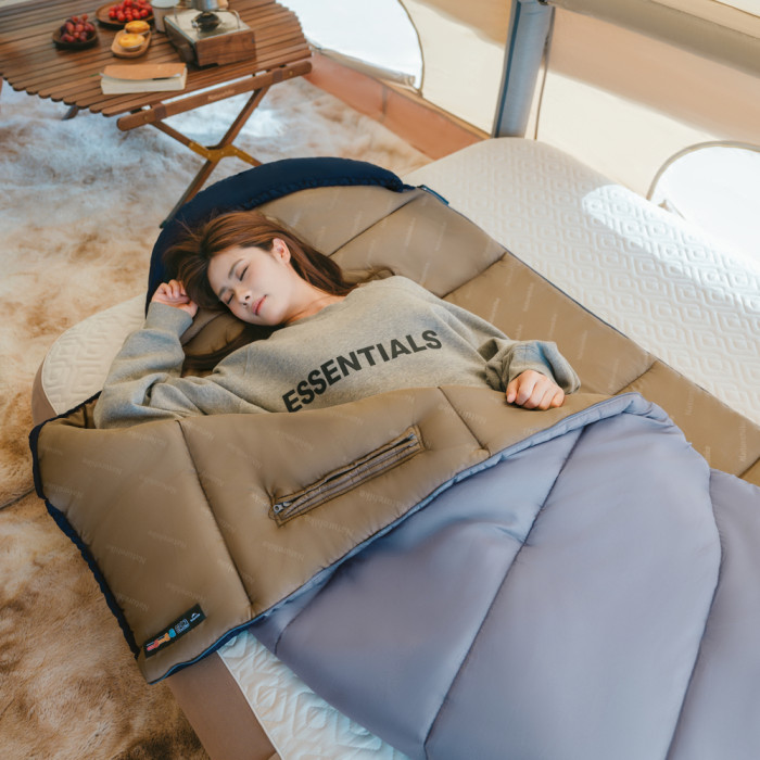 Спальник з капюшоном Naturehike Sunny Day PL02 U250 CNK2550WS028, (8,5°C), правий, коричнево-зелений 