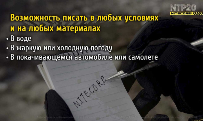 Тактична ручка Nitecore NTP20, титановий сплав 