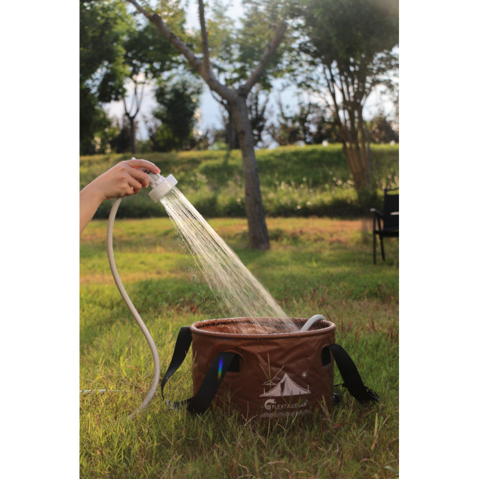 Душ портативний з насосом на акумуляторі Flextail Max Shower із чохлом, білий 