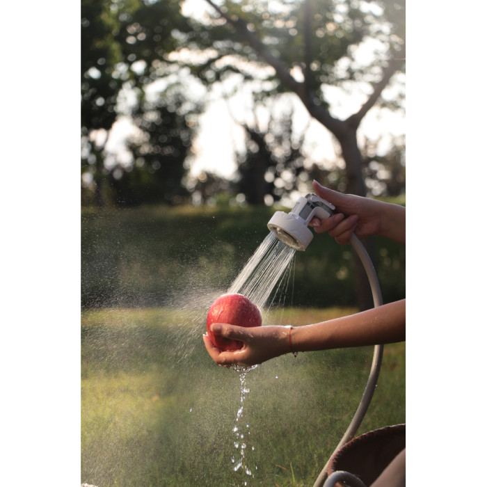 Душ портативний з насосом на акумуляторі Flextail Max Shower із чохлом, білий 