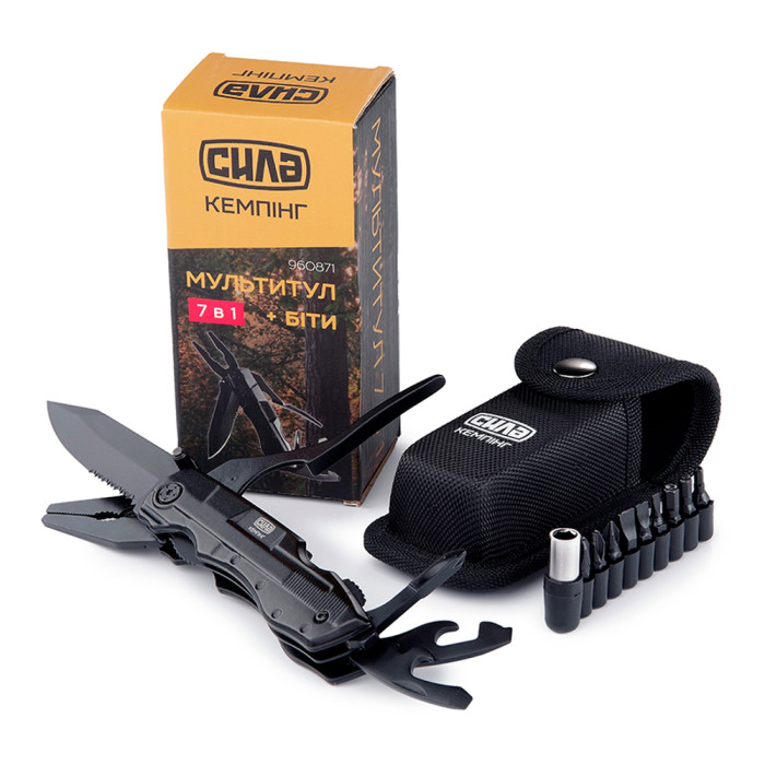 Мультитул СИЛА 7 в 1 + біти 