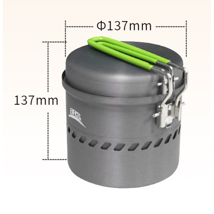 Набір туристичного посуду (каструля + сковорідка) BRS-TS19A, 1л, алюміній 