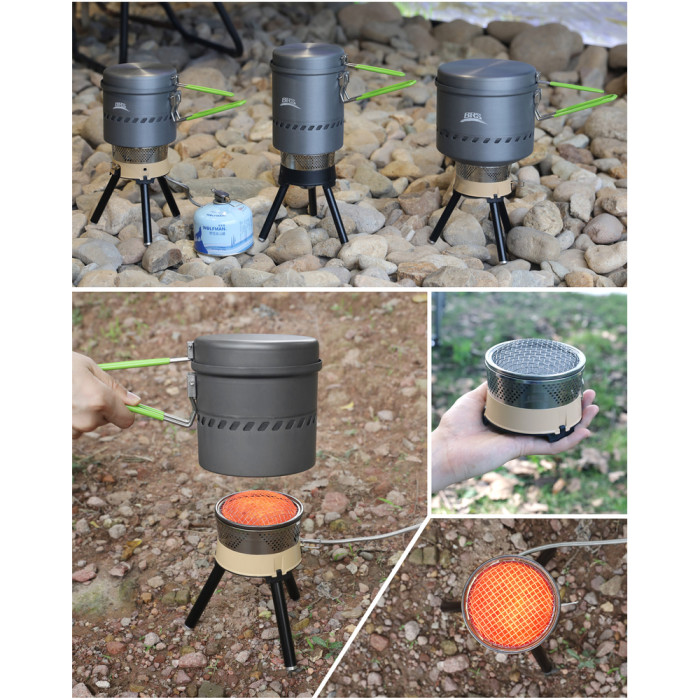 Набір туристичного посуду (каструля + сковорідка) BRS-TS19A, 1л, алюміній 