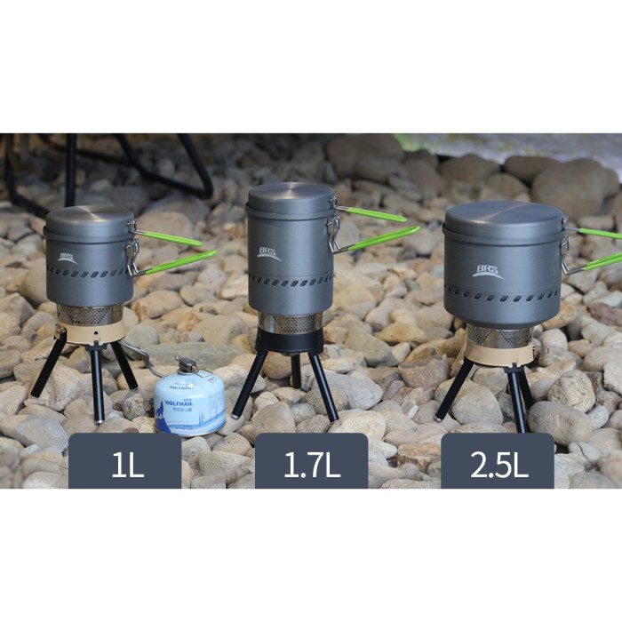 Набір туристичного посуду (каструля + сковорідка) BRS-TS19A, 1л, алюміній 