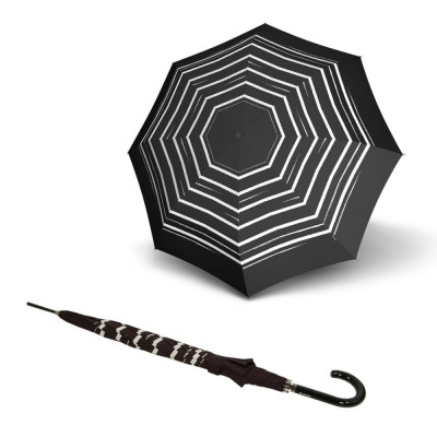 Парасоля Knirps 934 Stick Long Stripe Art Black  Напівавтомат/Тростина/8спиць /D106x88см