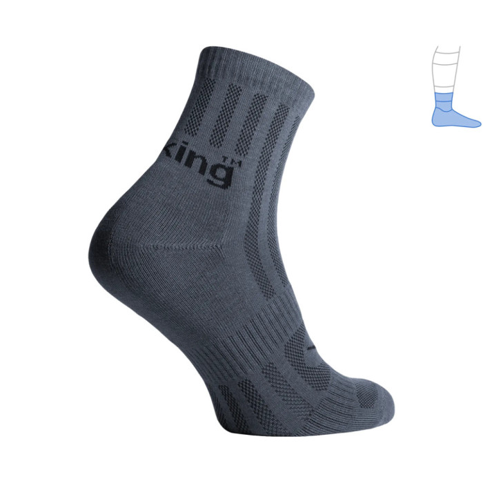 Трекінгові шкарпетки Protector ShortLight літні темно-сірі M 40-43 
