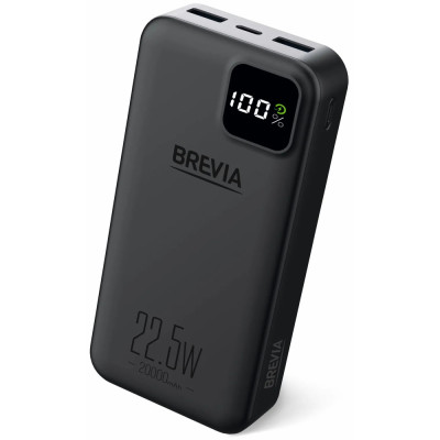Повербанк (Power Bank) Brevia 20000mAh 22,5W, Li-Pol, LCD, Black