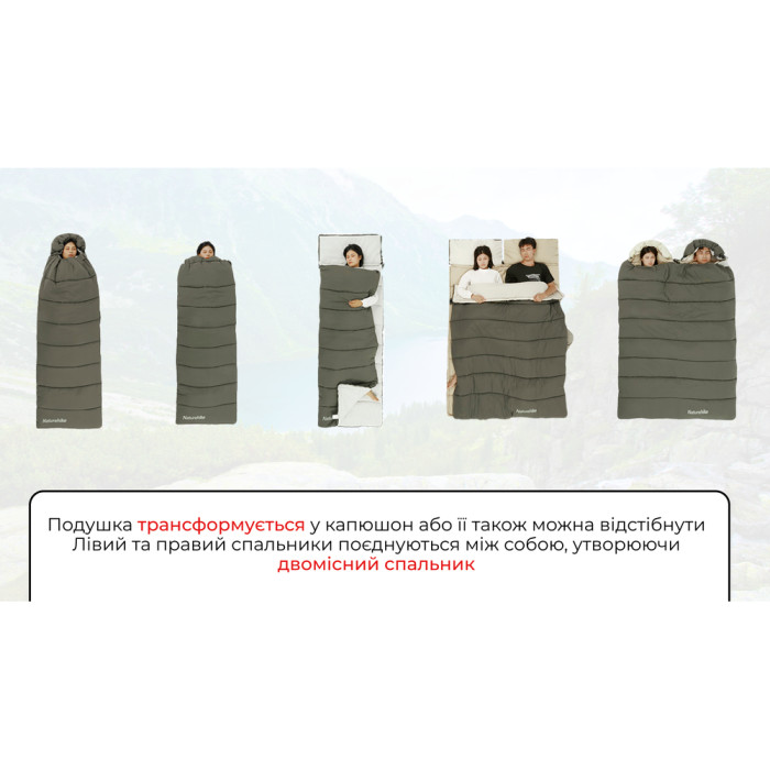 Спальний мішок Naturehike LD150 CNK2300SD016, темно-зелений 