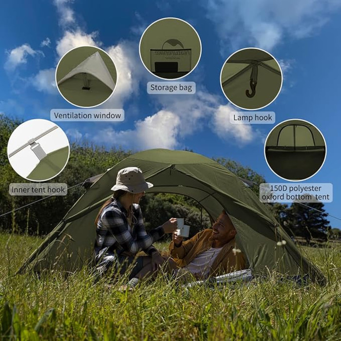 Намет тримісний Naturehike P-Series CNK2300ZP028, темний оливковий 