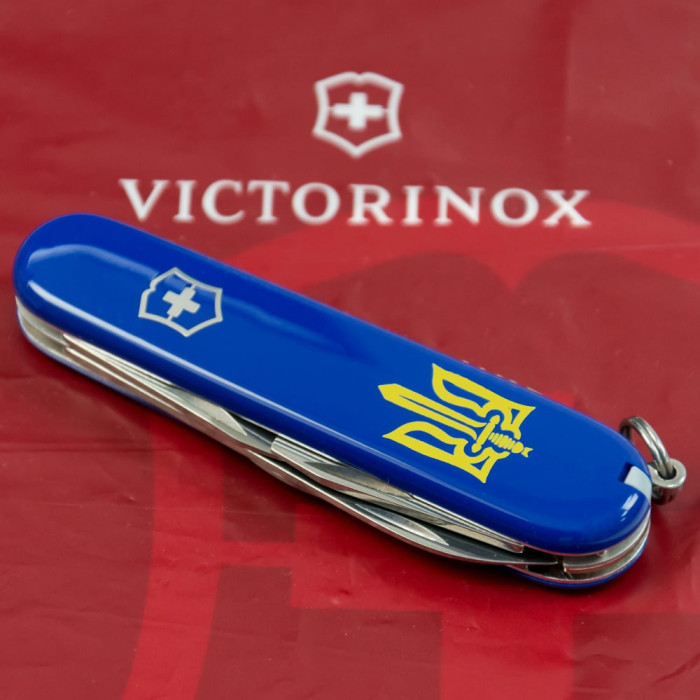 Складаний ніж Victorinox SPARTAN UKRAINE Тризуб ОУН жовт. 1.3603.2_T0308u 