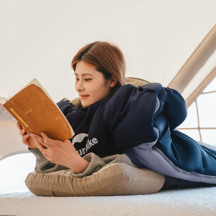 Спальник з капюшоном Naturehike Sunny Day PL02 U350 CNK2550WS028, (6°C), лівий, блакитно-синій 