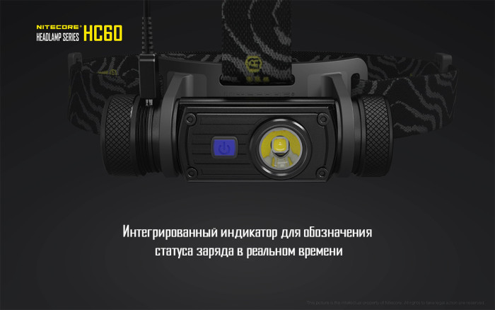 Налобний ліхтар Nitecore HC60 Cree XM-L2 U2 