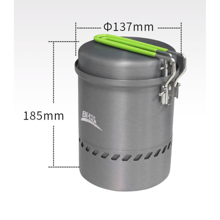 Набір туристичного посуду (каструля + сковорідка) BRS-TS19B, 1,7л, алюміній 