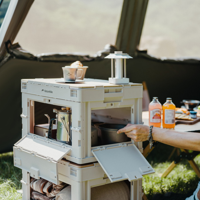 Складаний контейнер Naturehike CNK2450XB020, 23 л, бежево-сірий 