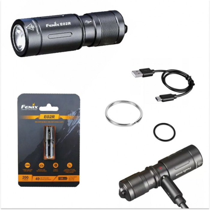 Ліхтар Fenix E02R Cree XP-G2 S3 (чорний) 