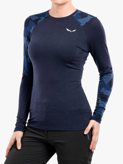 Термофутболка жіноча Salewa CRISTALLO WARM AMR - 40/34 - синя, 40/34 