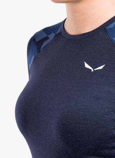 Термофутболка жіноча Salewa CRISTALLO WARM AMR - 40/34 - синя, 40/34 