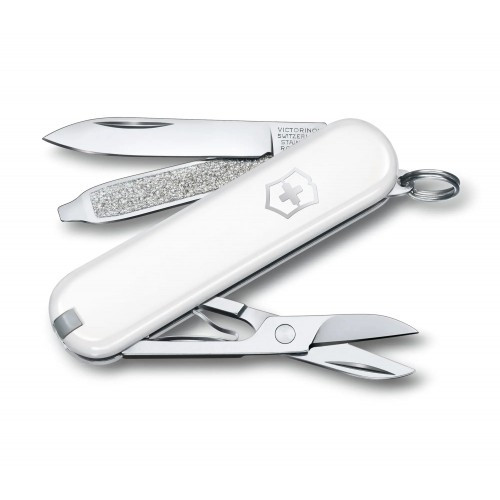 Ніж-брелок Victorinox Classic SD Colors, Falling Snow, Gift Box (0.6223.7 G) 7 функцій, 58 мм, білий 