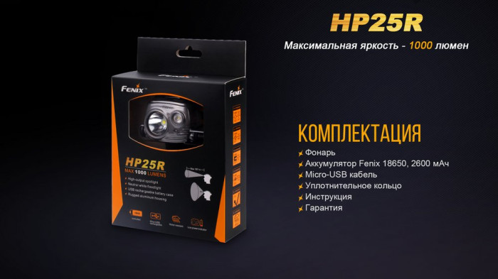 Налобний ліхтар Fenix HP25R Cree XM-L2 U2 