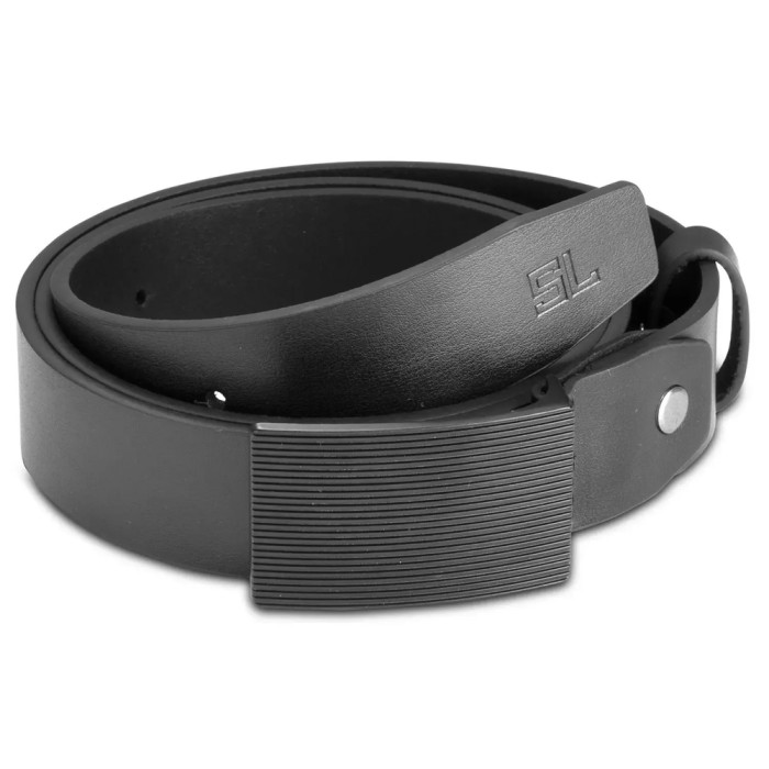 Ремінь чоловічий шкіряний Semi Line Black (P8233-0 L) 