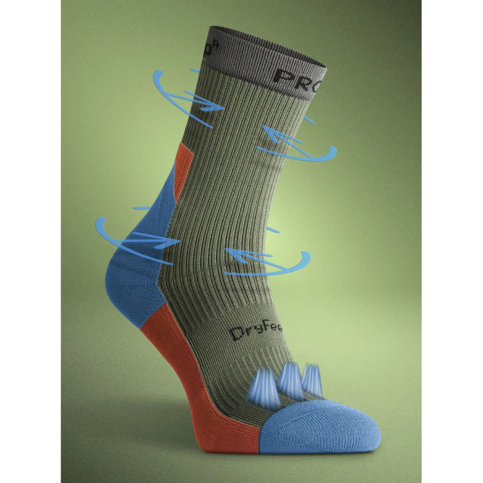 Компресійні шкарпетки захисні демісезонні Protector MidDry+ сіро-оливкові L 44-47 