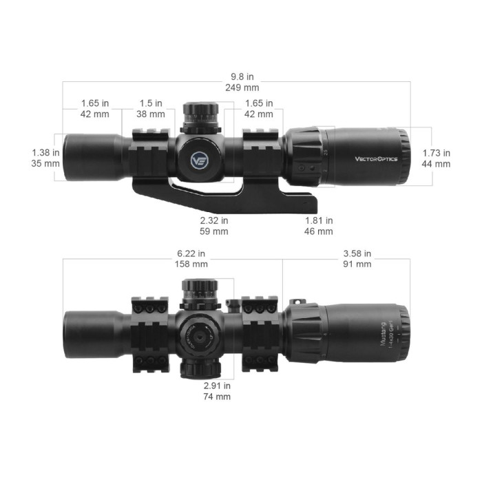 Приціл оптичний Vector Optics  MUSTANG GENII 1-4X30 (30 мм) Illum. SFP 