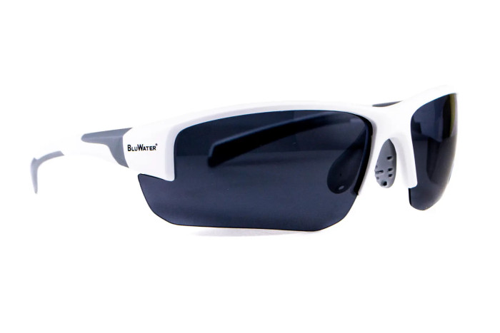 Окуляри BluWater Samson-3 White Polarized (gray), сірі в білій оправі 