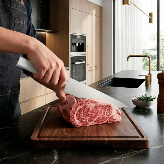 Ніж кухонний Butterfork Chef’s Knife AR-RPM9 ABS Light Grey 