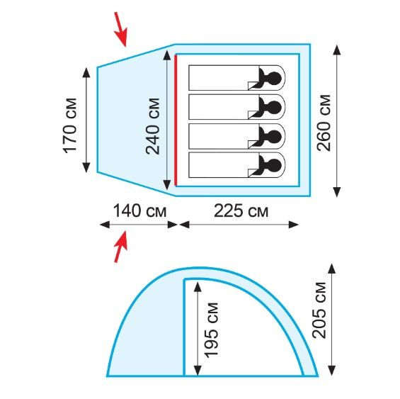 Намет Tramp Bell 4 TRT-070.04 