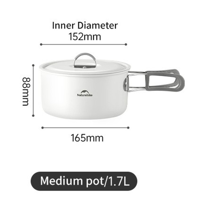 Каструля із керамічним антипригарним покриттям Naturehike CNK2450CF013, 1.7 л, алюміній 