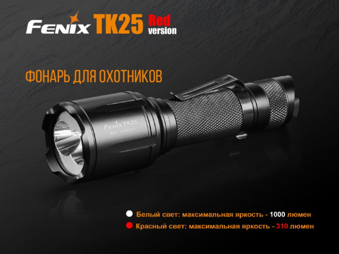 Ліхтар ручний Fenix TK25 Red (пошкоджена упаковка/ремонт зʼєднання плати)