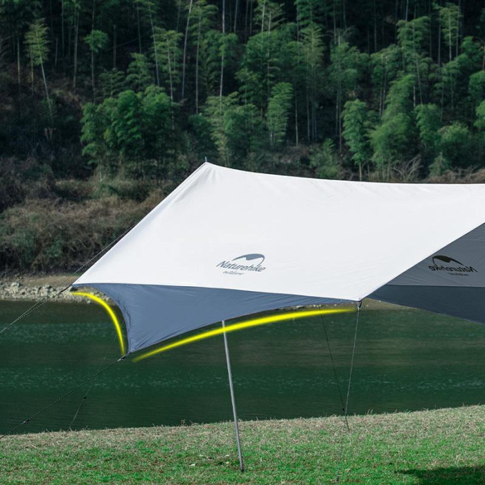 Тент кемпінговий Naturehike UPF50 + Hexagon tarp з двома стійками, 520 * 460 см  
